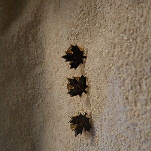 Gold and Black Maple Leaf Tie Pins